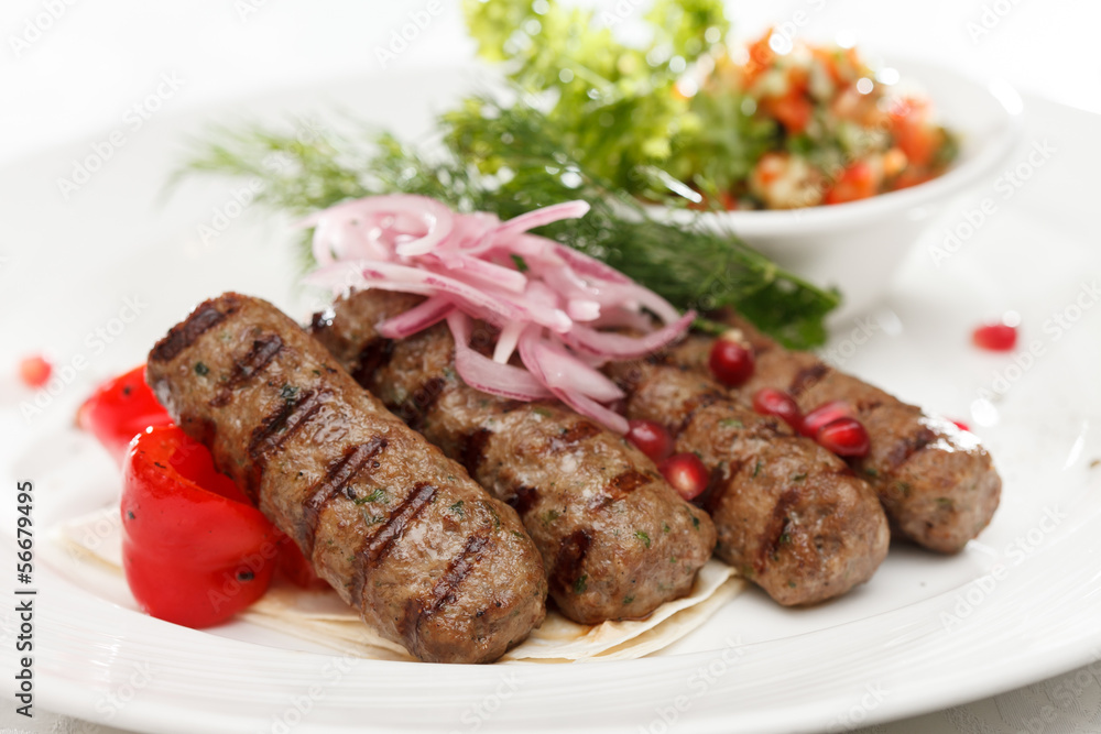 kebab with vegetables