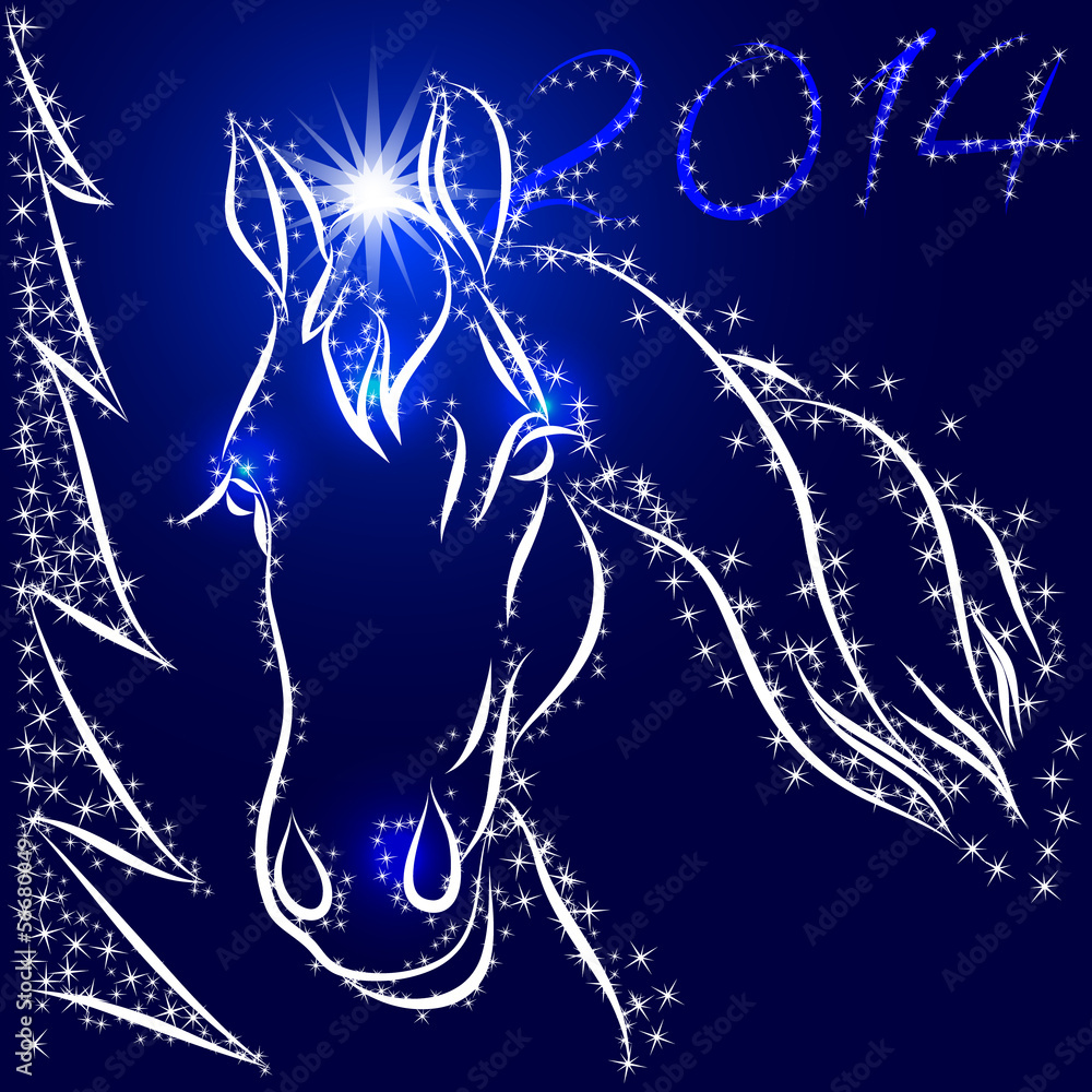 Illustration of New Year Horse 2014