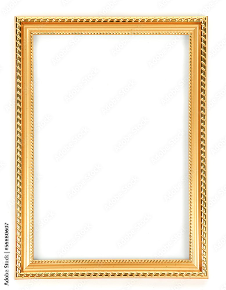Golden frame, isolated on white