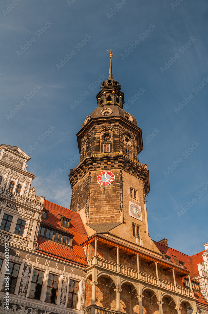 Fototapeta premium Dresden Castle (Schloss) and clock tower, Germany