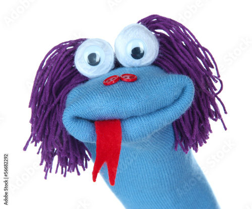 Εκτύπωση καμβά Cute sock puppet isolated on white