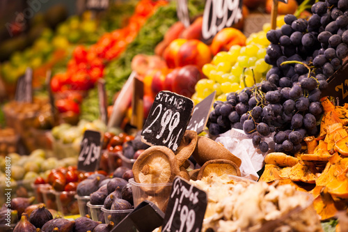 Photography Fruits market, in La Boqueria,Barcelona famous marketplace