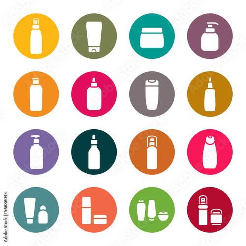 Cosmetic flasks icons