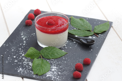 verrine de panna cotta à la framboise 1 photo