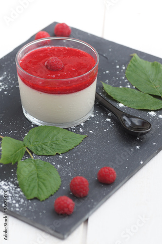 verrine de panna cotta à la framboise 2 photo