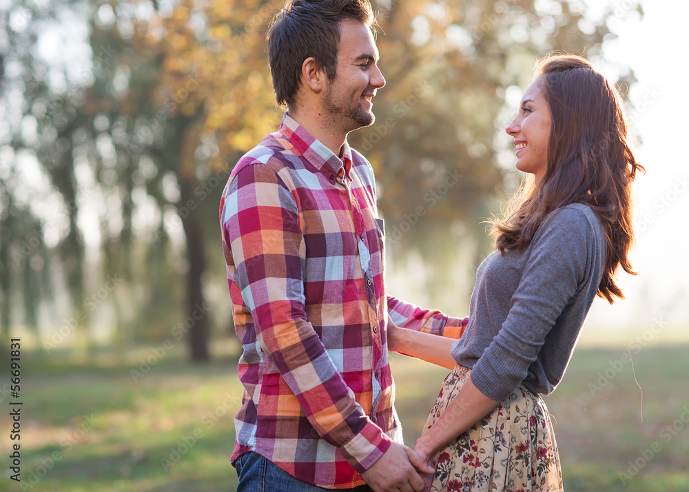 Young couple in love outdoor Young couple in love outdoor