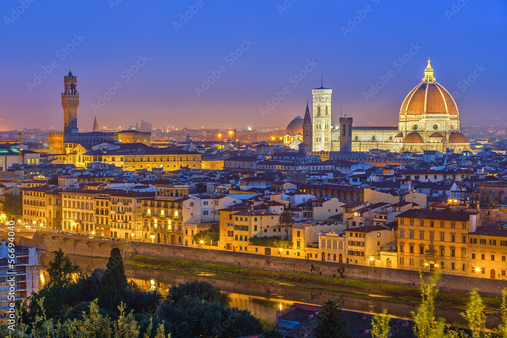 View on Florence at night