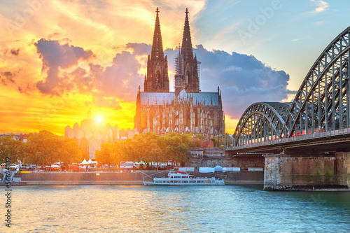 Cologne at sunset photo