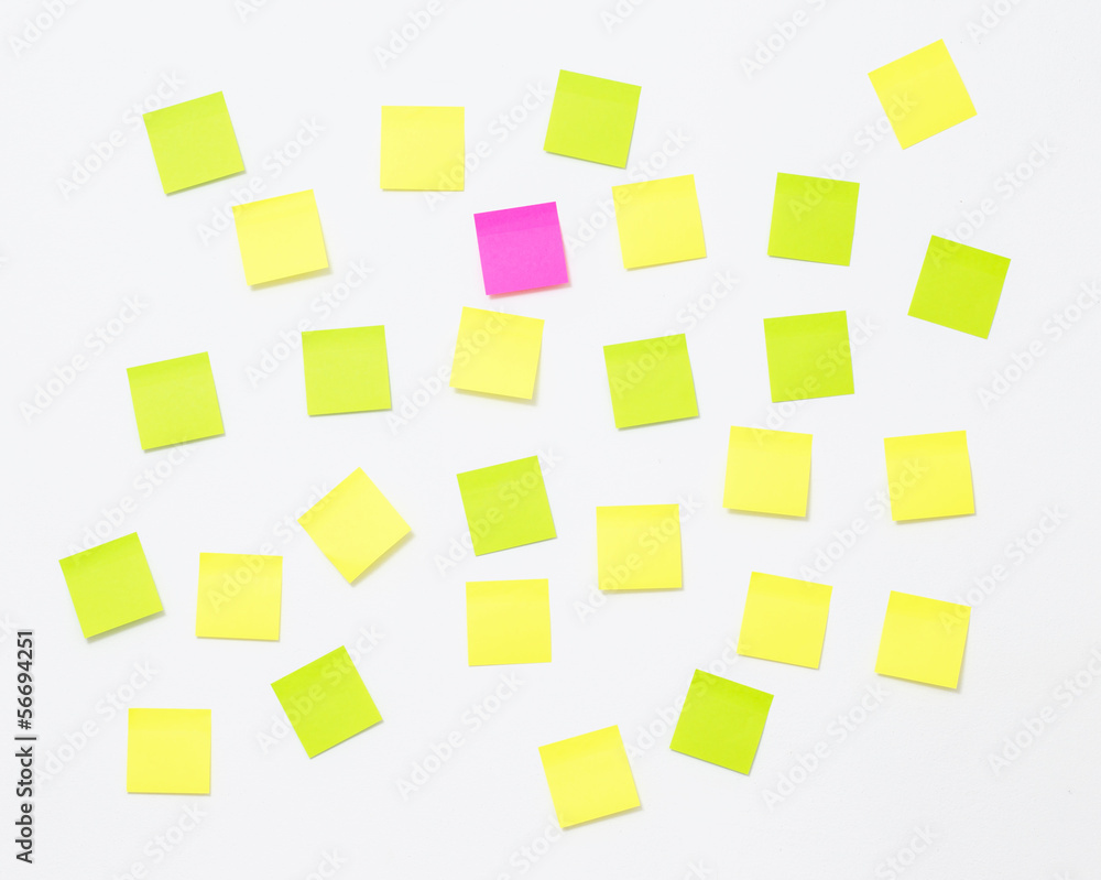 Adhesive paper note stick on the wall Adhesive paper note stick on the wall