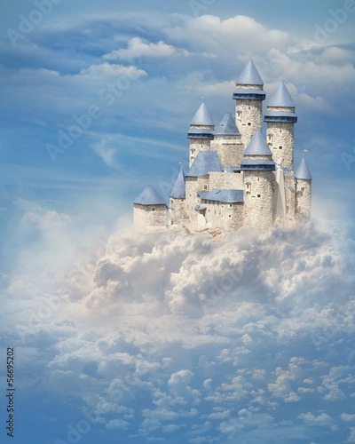 Print op canvas Castle in the clouds