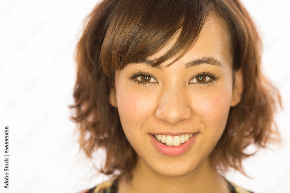 Asian caucasian mixed race woman smile face Asian caucasian mixed race woman smile face