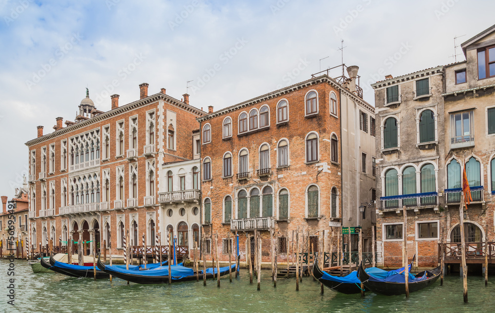 Grand Canal and palaces in Venice, Italy