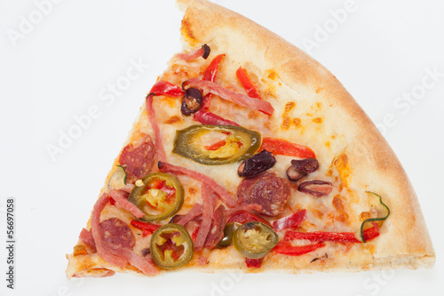 delicious italian pizza isolated over white background