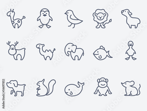 Cartoon animal icons