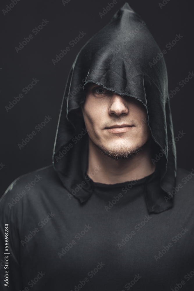 Portrait of man in a black robe Portrait of man in a black robe