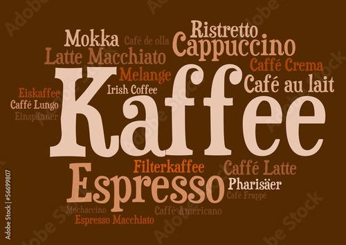 Wordcloud - Kaffezubereitungen braun