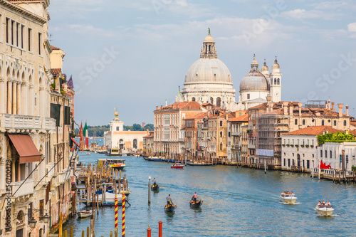 Grand Canal and Basilica on sunny day  Venice