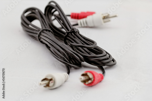 audio RCA cable on a white background