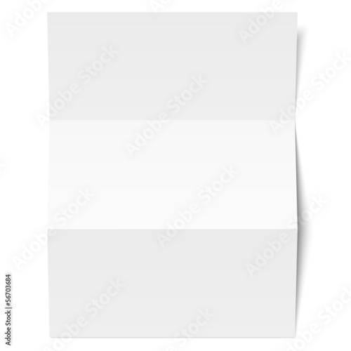 Leeres Blatt Papier - weiß geknickt