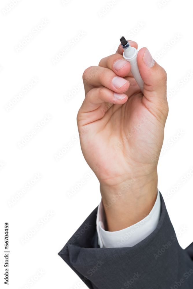 Hand holding a marker Hand holding a marker