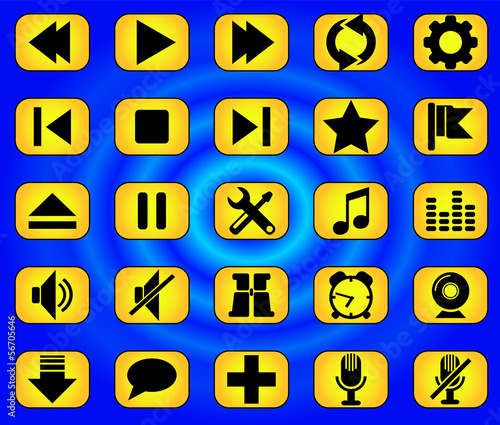 Media buttons yellow 2