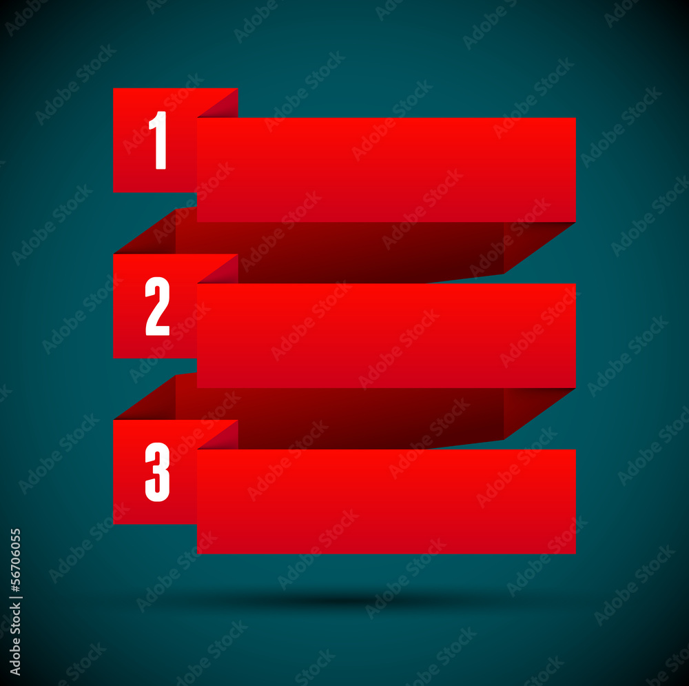 Infographic with numbered infographic ribbons Infographic with numbered infographic ribbons