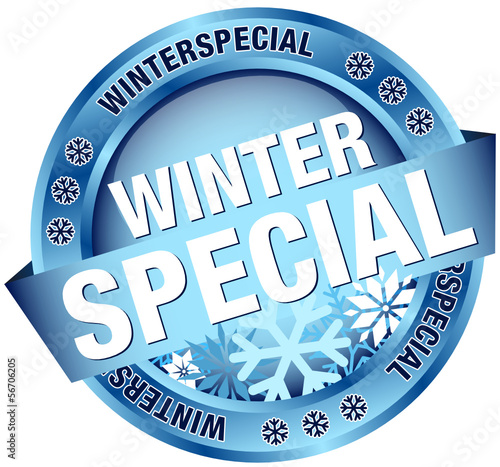 Button Banner "Winterspecial" blau