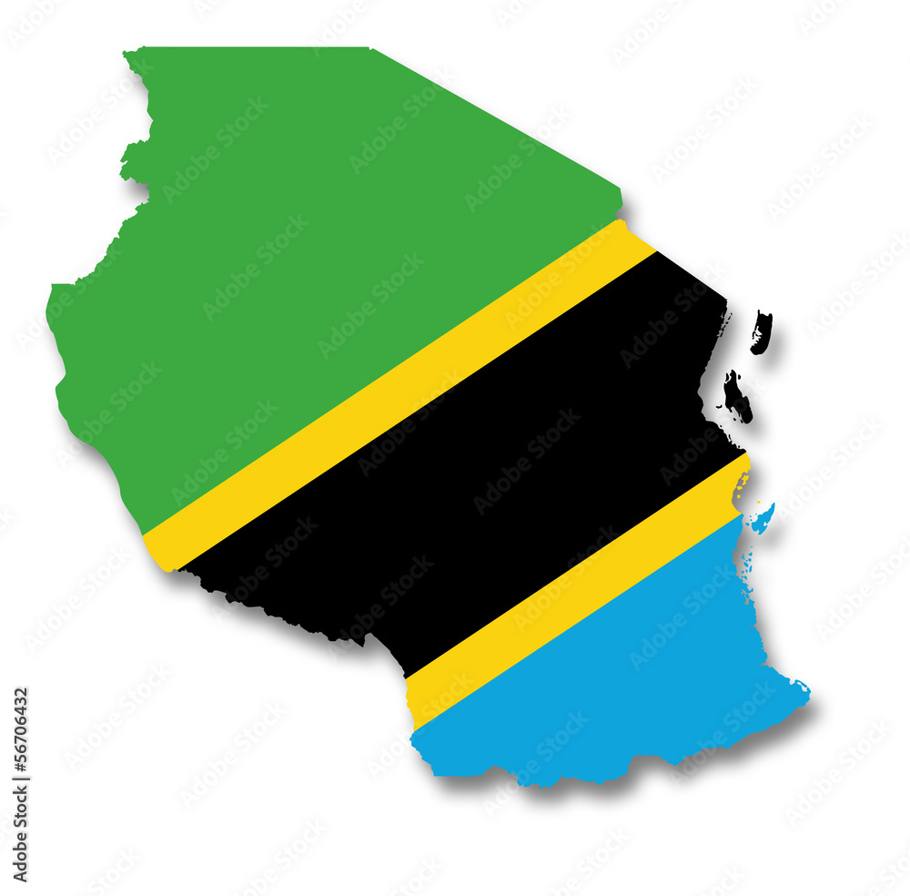 Fototapeta premium Carte / drapeau de Tanzanie