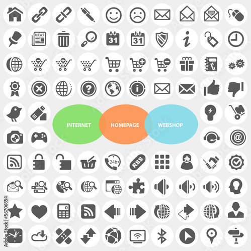 Set of Internet Homepage Webshop Icons