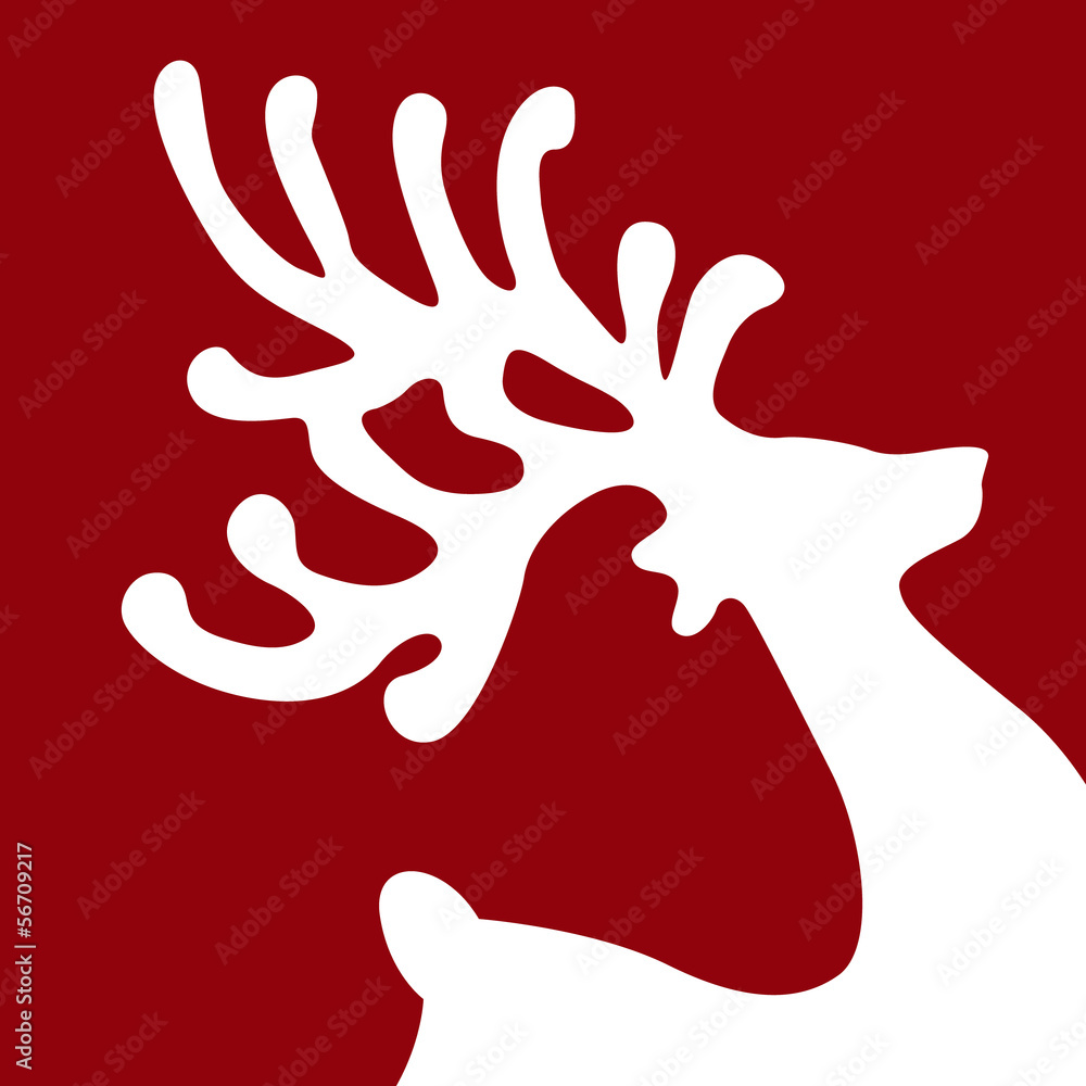reindeer red background