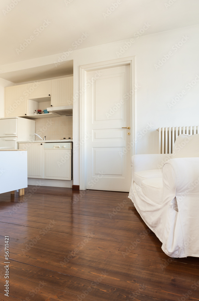 Interior, small apartment, room view Interior, small apartment, room view
