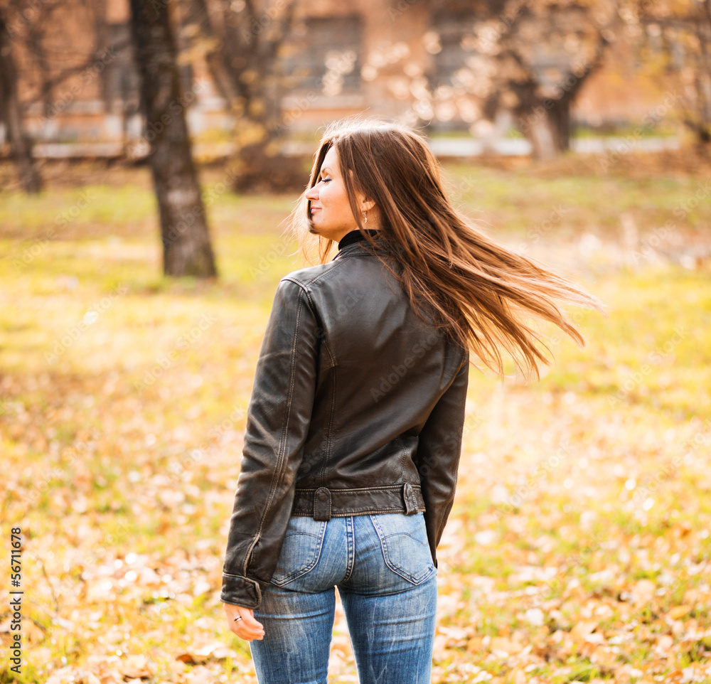 young woman portrait in autumn park young woman portrait in autumn park