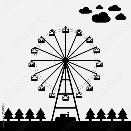 Vector of ferris wheel
