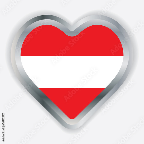 Free Download Austria  Flag Heart Glossy Button - GFXLoad