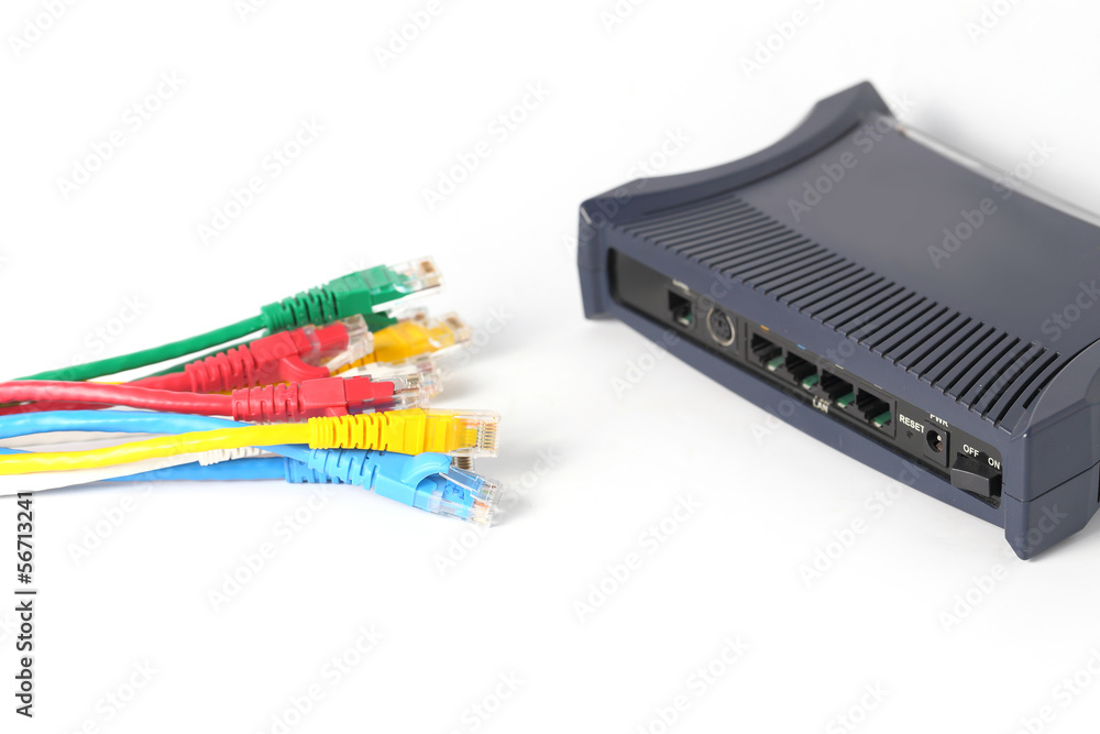 Network switch and UTP ethernet cables Network switch and UTP ethernet cables
