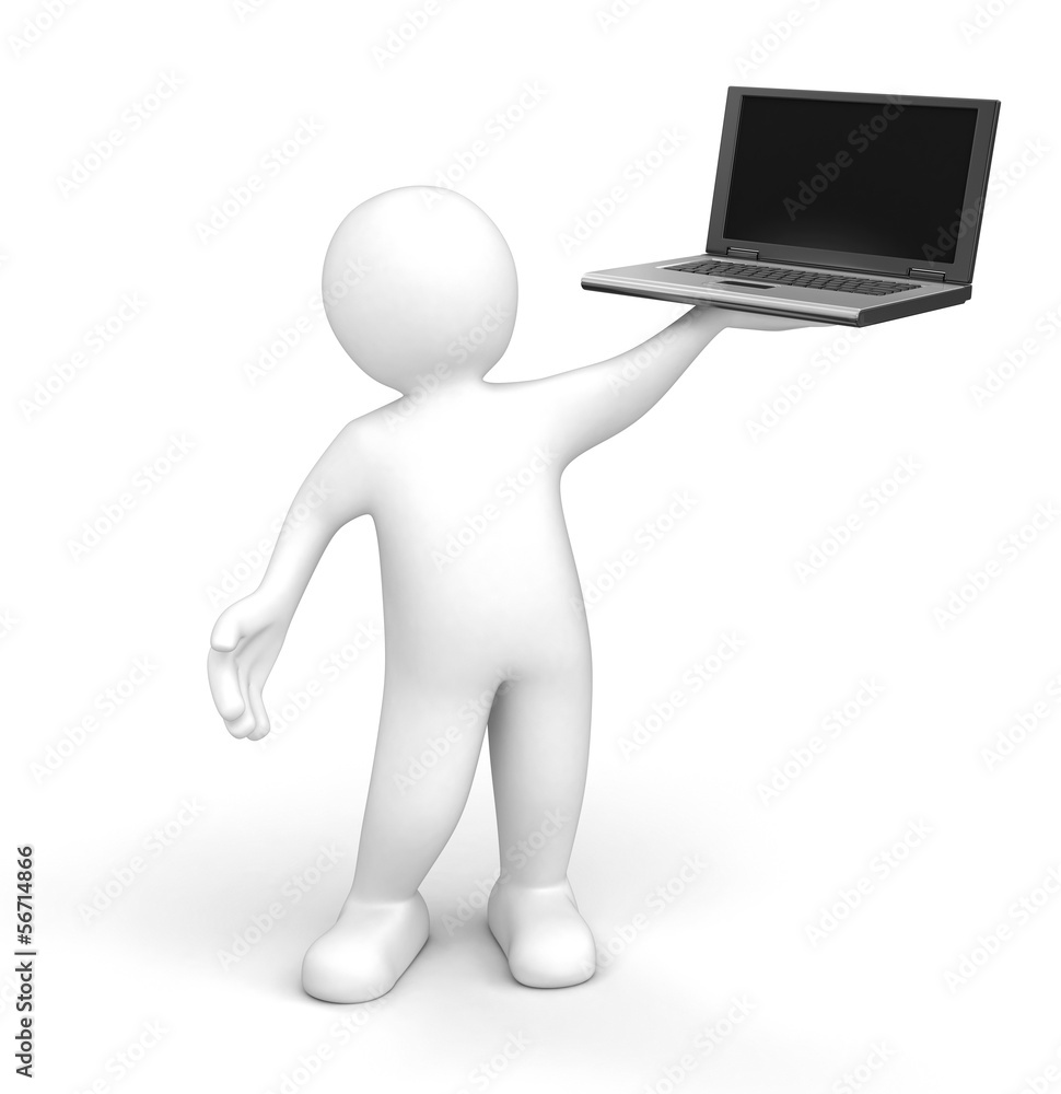 Man with Laptop (clipping path included) Man with Laptop (clipping path included)