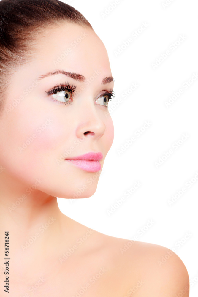 face of a beautiful girl with the clean fresh skin face of a beautiful girl with the clean fresh skin