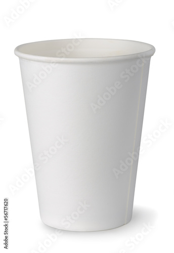 Empty white paper cup
