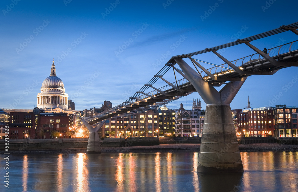 St Paul's Cathedral and the millennium bridge, London