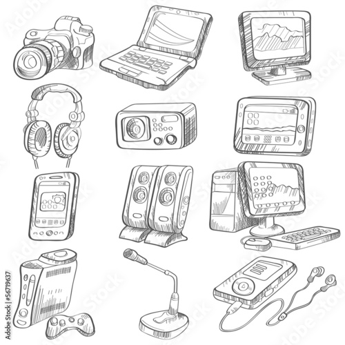 Pencil drawing of electronic gadget