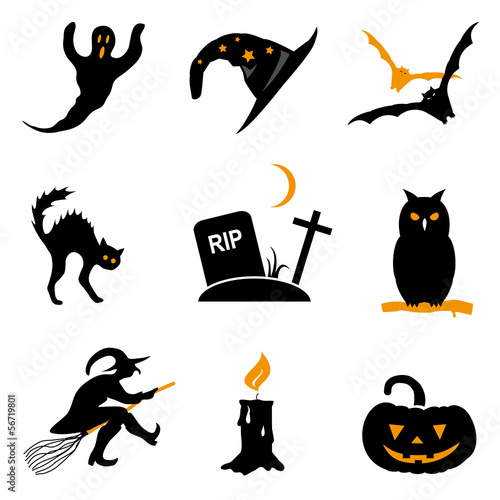 Halloween icon vector set