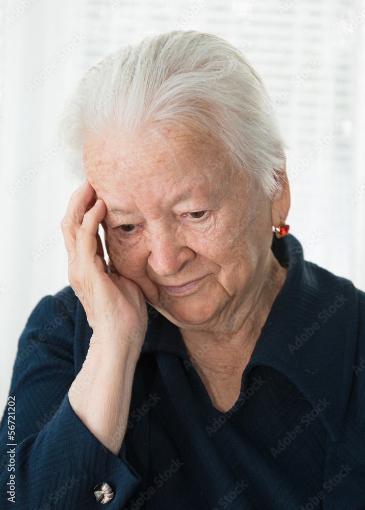 Old thoughtful woman Old thoughtful woman