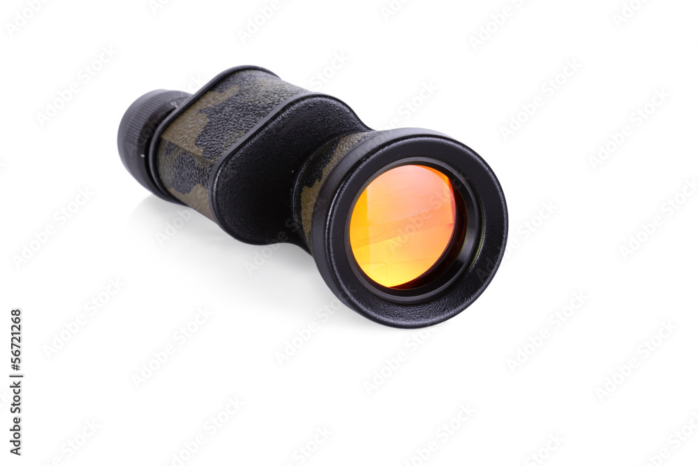 Military colored monocular isolated on white background Military colored monocular isolated on white background