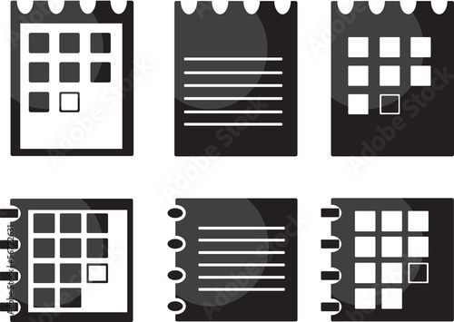 Set of calendar and to do lists illustrated on white background