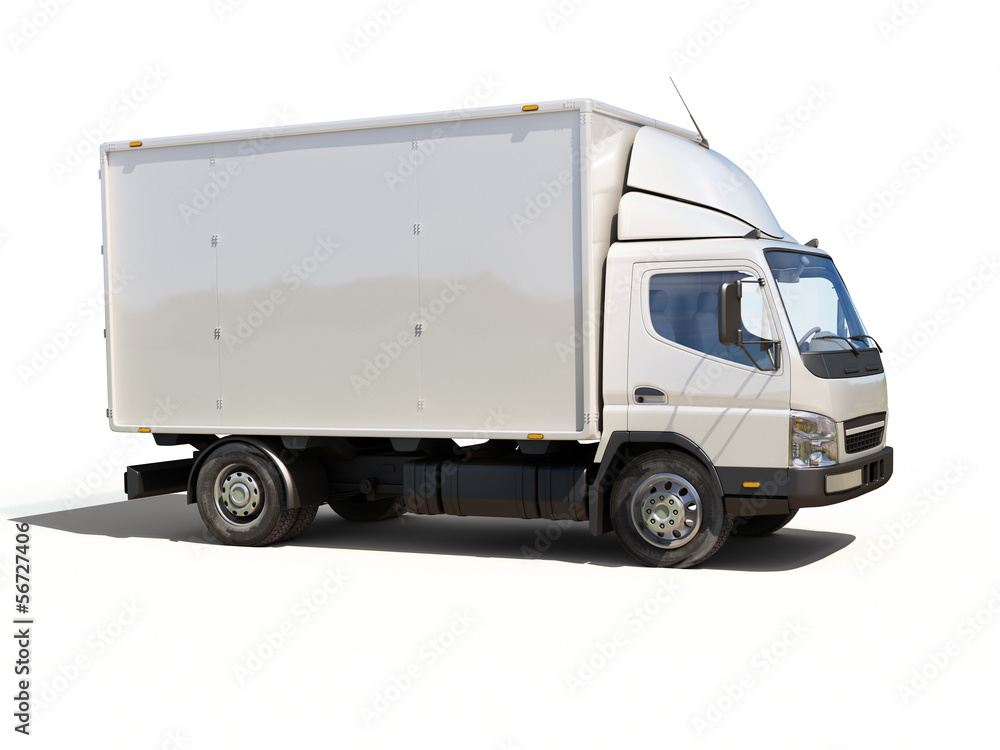 White commercial delivery truck White commercial delivery truck