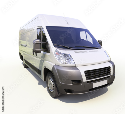 White commercial delivery van