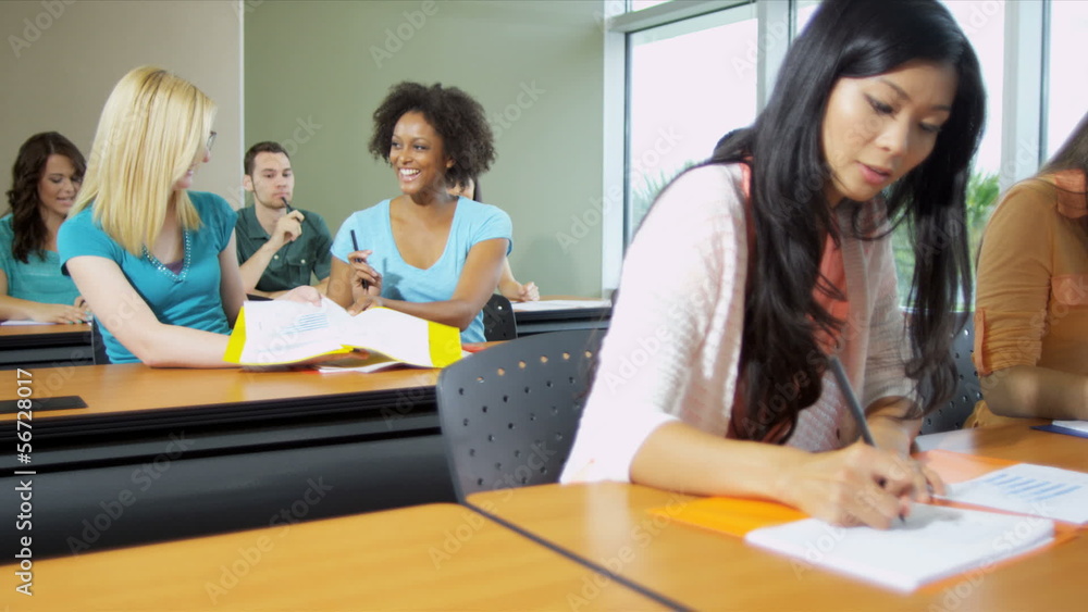 Male Female Teenage Students Working Towards Degree Male Female Teenage Students Working Towards Degree