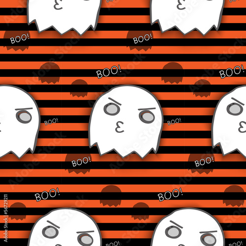 Halloween Ghost Seamless Pattern Background Vector