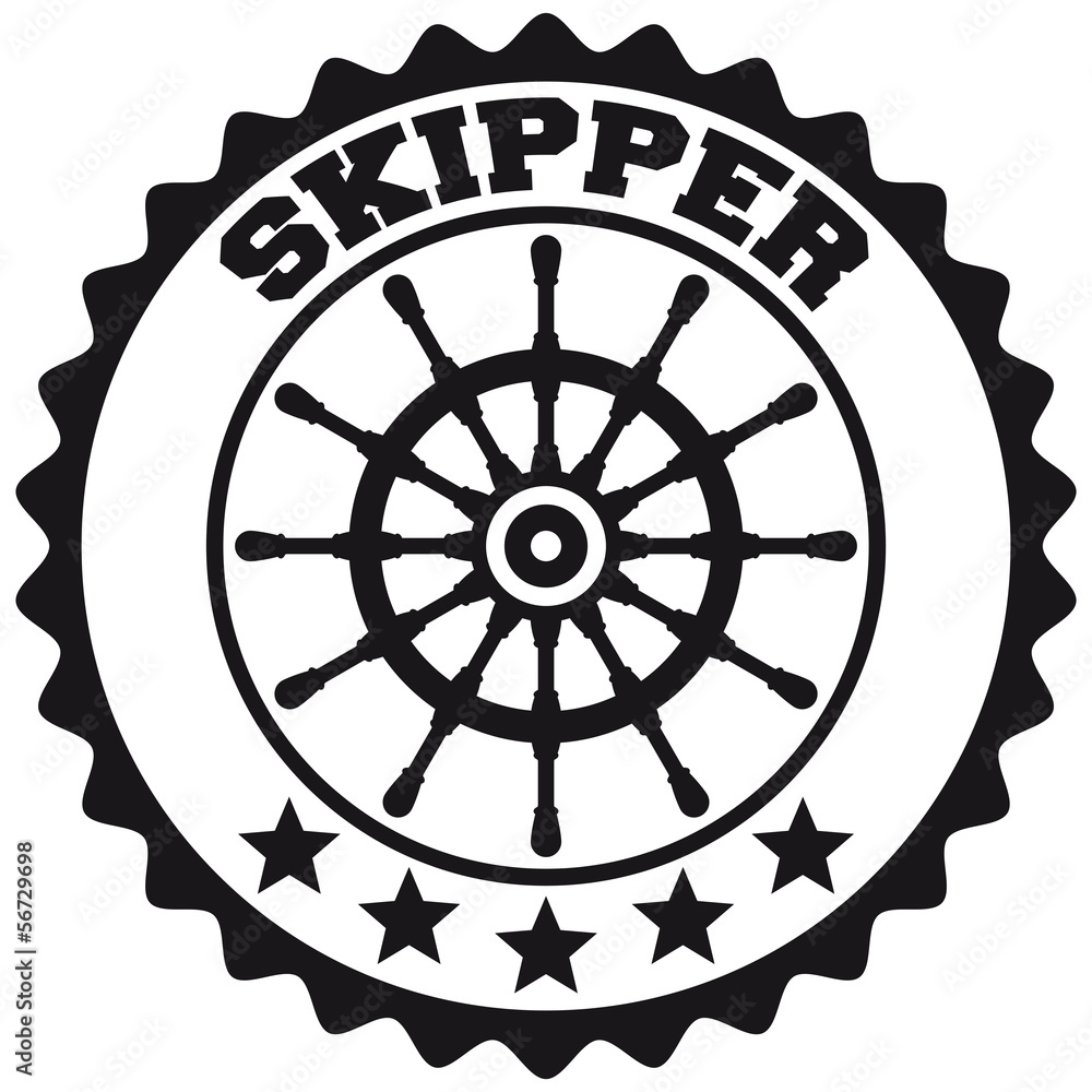 Skipper Ship Steering Wheel Logo