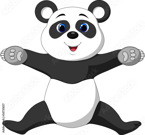 Fototapeta Naklejka Na Ścianę i Meble -  Happy panda cartoon